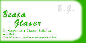 beata glaser business card